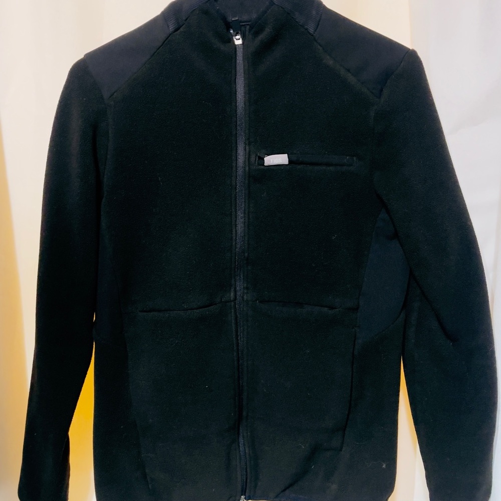 Figs Black Zip Up Jacket with Raglan Sleeves